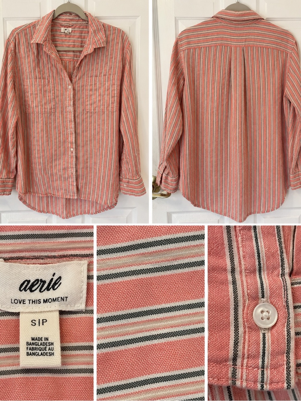 aerie Pink-Striped Button Down